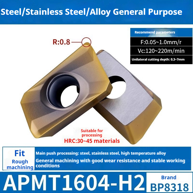 2037-CNC milling cutter APMT1135 special carbide 1604 milling cutter for cast iron r0.8 rough milling coated inserts Shandong Denso Pricision Tools Co.,Ltd.